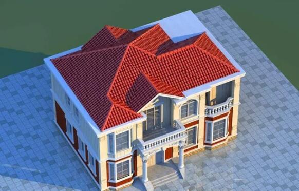 14.7米x10.3米農(nóng)村二層現(xiàn)代別墅設(shè)計圖，帶棋牌室，適合農(nóng)村自建！