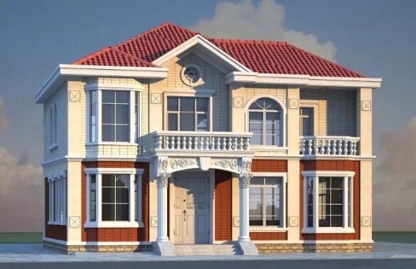 14.7米x10.3米農(nóng)村二層現(xiàn)代別墅設(shè)計圖，帶棋牌室，適合農(nóng)村自建！