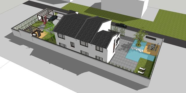 15.3米X11.5米二層新中式別墅設(shè)計圖，帶活動室和健身房，造價40萬，在家也能運動！