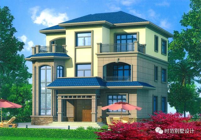 農(nóng)村三層歐式獨(dú)棟別墅設(shè)計(jì)圖，外觀優(yōu)雅端莊，古樸大方，8室4廳，適合農(nóng)村自建