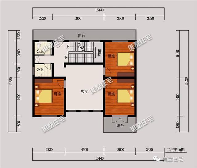 五款開間15米的農村歐式別墅設計圖，第三款帶陽光房，第4款的造價最低，主體造價24萬左右。