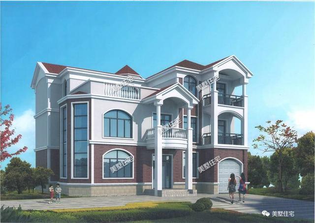 15.5X13.2米三層農村別墅設計圖，8室3廳，帶車庫，布局也是很實用！