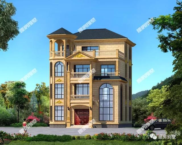 兩款賊靚的農村三層別墅設計圖，外觀很美，第一棟帶地下室，第二棟有空中涼亭