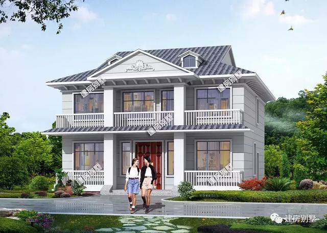 兩棟二層別墅設計圖，第一棟有車庫，第二棟8個臥室，適合農村自建！