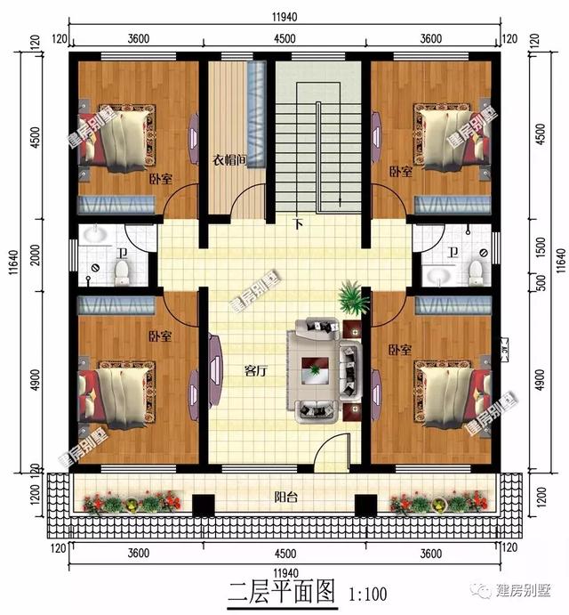 兩棟二層別墅設計圖，第一棟有車庫，第二棟8個臥室，適合農村自建！