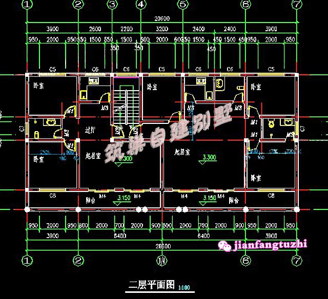 占地平方米的俄羅斯風格農村二層雙拼別墅設計圖，布局設計合理。