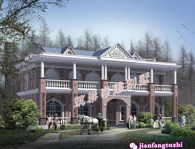 占地平方米的俄羅斯風格農村二層雙拼別墅設計圖，布局設計合理。