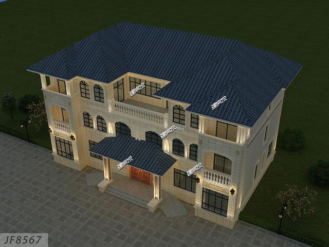 二層兄弟雙拼別墅設(shè)計圖，外型極美極大氣，建在村里，面子十足！