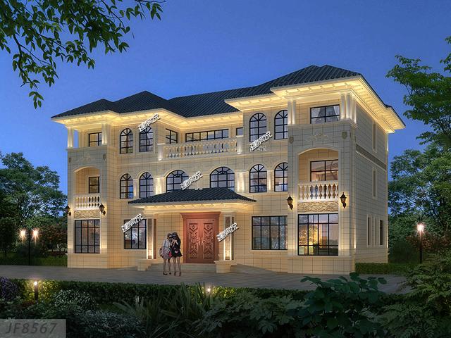 二層兄弟雙拼別墅設(shè)計圖，外型極美極大氣，建在村里，面子十足！