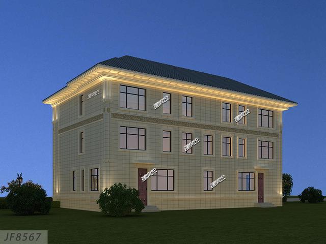 二層兄弟雙拼別墅設(shè)計圖，外型極美極大氣，建在村里，面子十足！