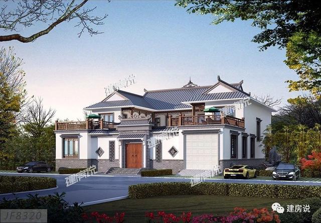 占地444平方米的中式二層別墅設計圖，有庭有院的家，才是我們最理想的居所。