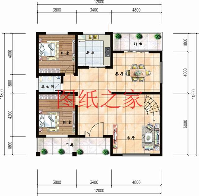 二層農村別墅，占地140平米卻有5個臥室，全家人都能住得下，快來看看吧！