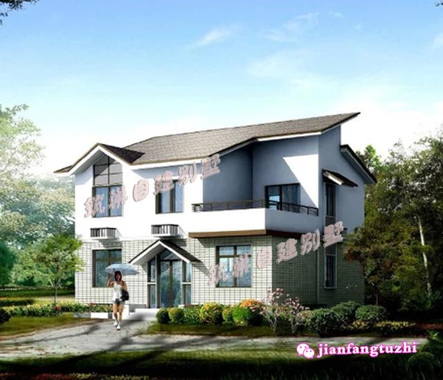 兩層簡約實用二層別墅設計圖，造價低，是你想要的那一款！