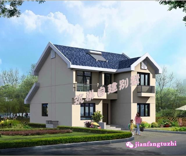 兩層簡約實用二層別墅設計圖，造價低，是你想要的那一款！