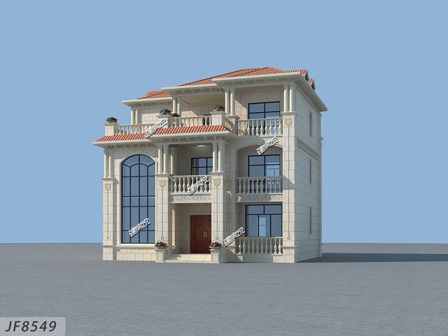 占地122平的農村三層別墅設計圖，精致漂亮，只要40萬就能建成！