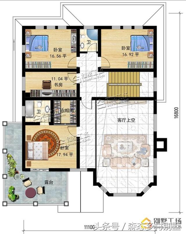 農村二層磚混結構別墅設計圖，占地186平，時尚又實惠，帶車庫，造價22萬！