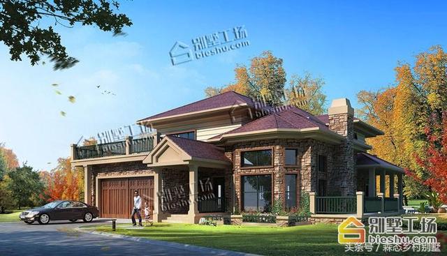 農村二層磚混結構別墅設計圖，占地186平，時尚又實惠，帶車庫，造價22萬！