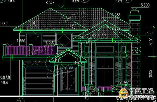 農村二層磚混結構別墅設計圖，占地186平，時尚又實惠，帶車庫，造價22萬！