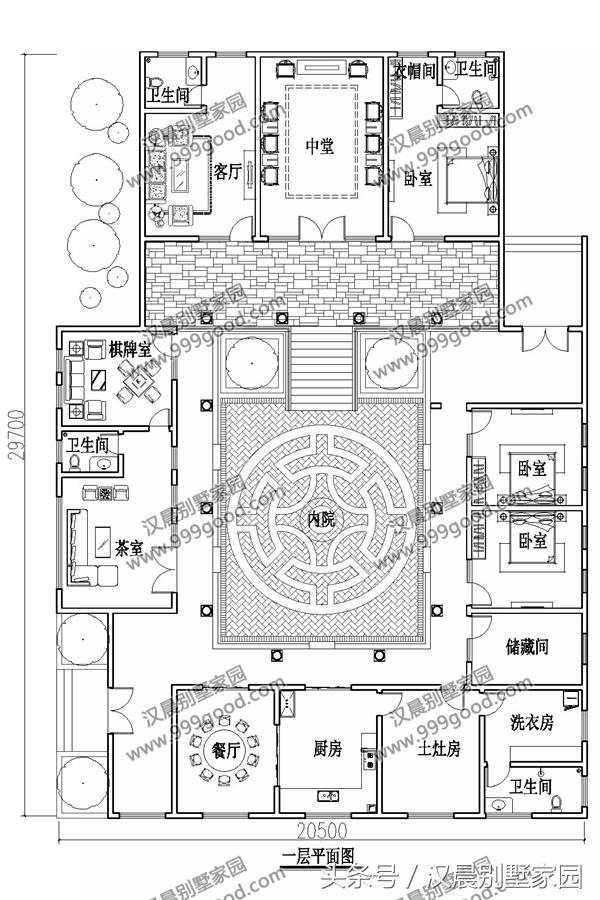 3款造價(jià)成本低、居住舒適的一層三合院別墅設(shè)計(jì)圖，放到朋友圈絕對(duì)有面子！