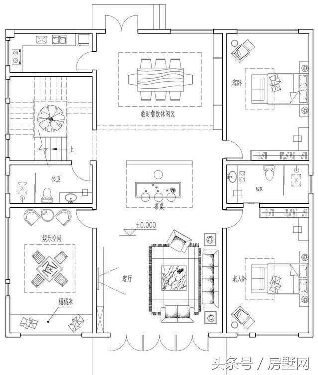 新中式三層別墅設(shè)計圖，帶大露臺+游泳池，美觀又實用，住在這里生活太美好