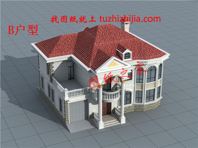 二層樓房圖片及施工圖紙,占地160平米左右,帶車庫