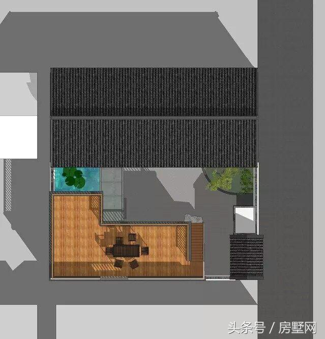 一層新中式別墅設計圖，造型相對簡單，超大露臺設計，這別墅住的太舒心