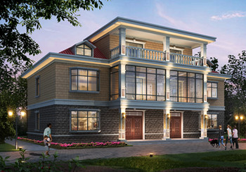 最佳農村兩層半兄弟雙拼小樓設計圖，浪漫、華麗、高貴又有情調