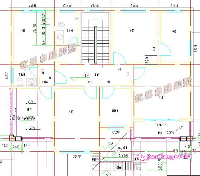 實拍14x11米二層農村自建房，戶型簡潔實用，室內布局合理緊湊，非常適合農村建房。