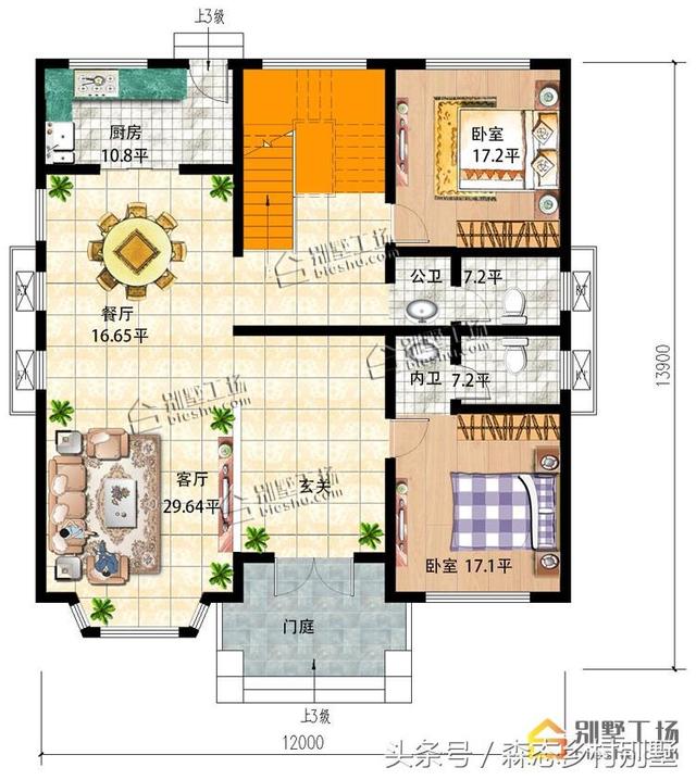 二層簡歐別墅設計圖，結構簡練大方，造價還實惠，建房也不會有太大經濟壓力。