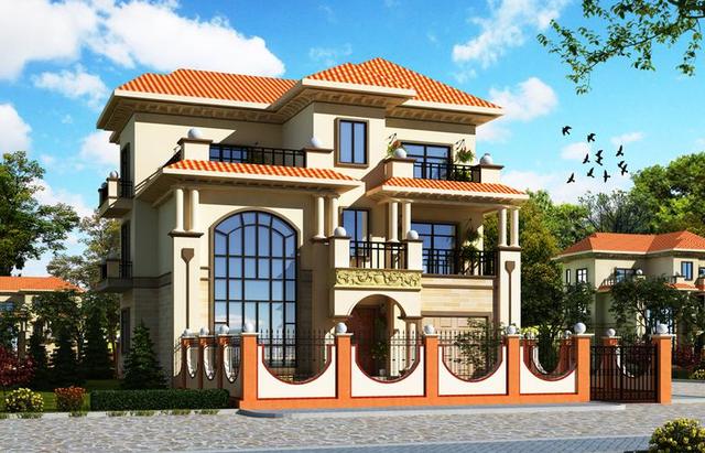 11米x16.5米農(nóng)村三層別墅設(shè)計圖，前后有花園，還有車庫，你喜歡嗎？