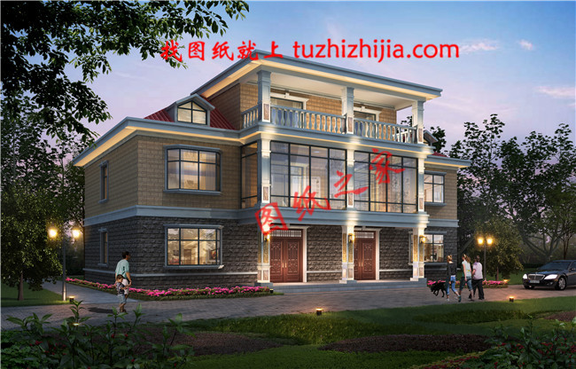 最佳農村兩層半兄弟雙拼小樓設計圖，浪漫、華麗、高貴又有情調