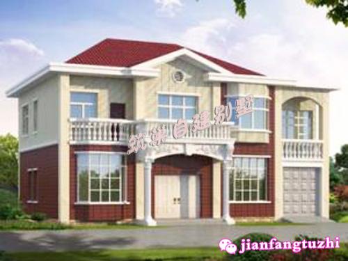 占地160平米左右農村二層自建房，帶有車庫、旋轉樓梯和陽光房，造價30萬以內