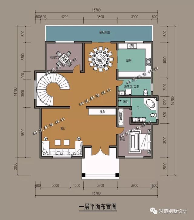 占地160平的復式三層別墅設計圖，內帶6間臥室、超大露臺和書房，大氣美觀，很適合農村自建