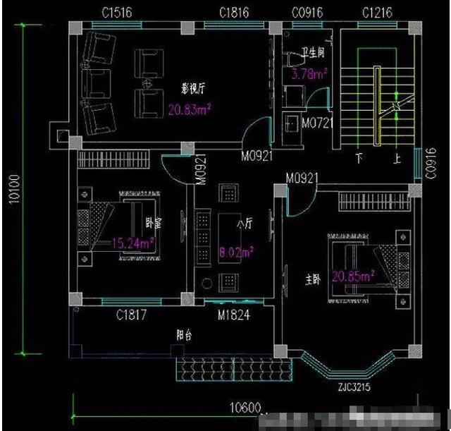 兩棟開間都是10米的二層鄉村別墅設計圖，第一款占地102平米很小巧，功能齊全