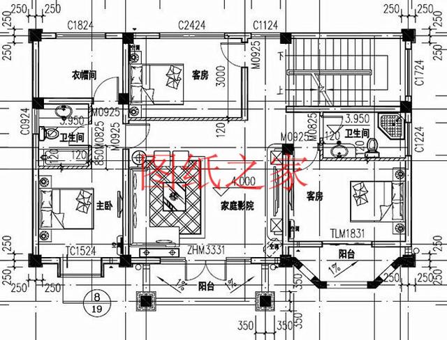 多臥室的三層別墅設計圖，挑空設計，給您溫馨舒適的享受!