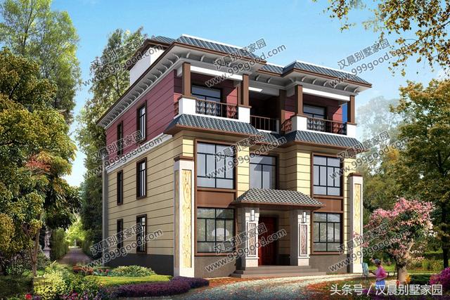 新中式別墅設計圖，古樸與現代并存，新穎霸氣！