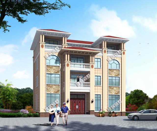 四層別墅設計圖，挑空設計+雙側露臺，送您你似錦前程！