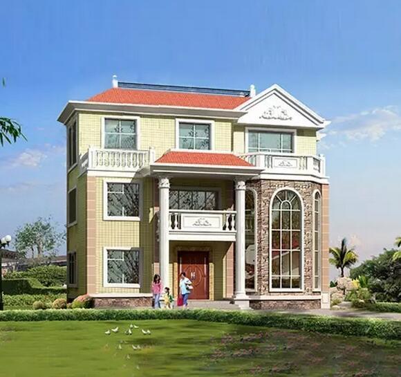 13x13米復(fù)式三層大氣別墅設(shè)計圖，造價30W左右，歡迎參考！