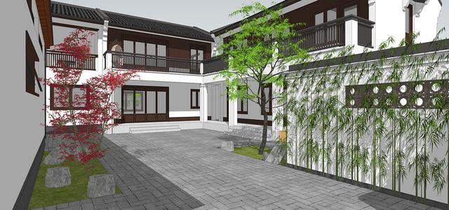 新中式民俗別墅設計圖，可用于民宿，也可商用。