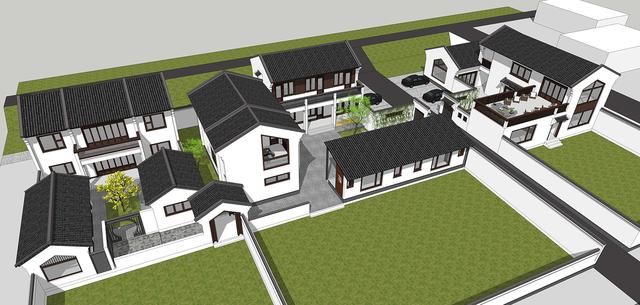 新中式民俗別墅設計圖，可用于民宿，也可商用。