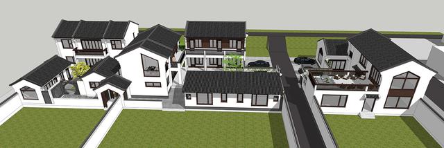 新中式民俗別墅設計圖，可用于民宿，也可商用。