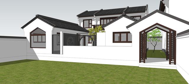 新中式民俗別墅設計圖，可用于民宿，也可商用。