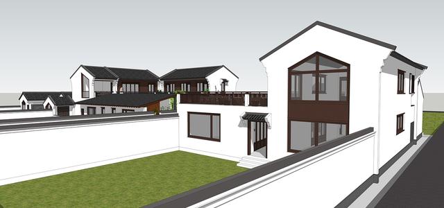 新中式民俗別墅設計圖，可用于民宿，也可商用。