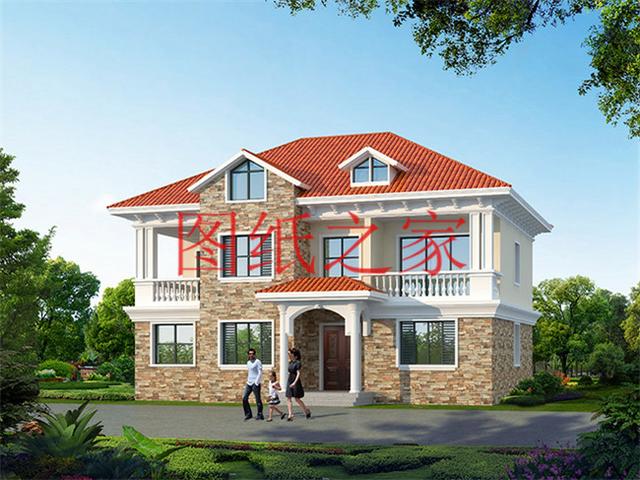 25萬占地150平的二層別墅設(shè)計(jì)圖，簡單大氣造價(jià)低。