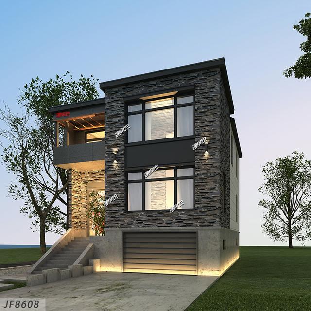 小占地別墅設計圖，外觀時尚新潮，還有地下車庫哦！