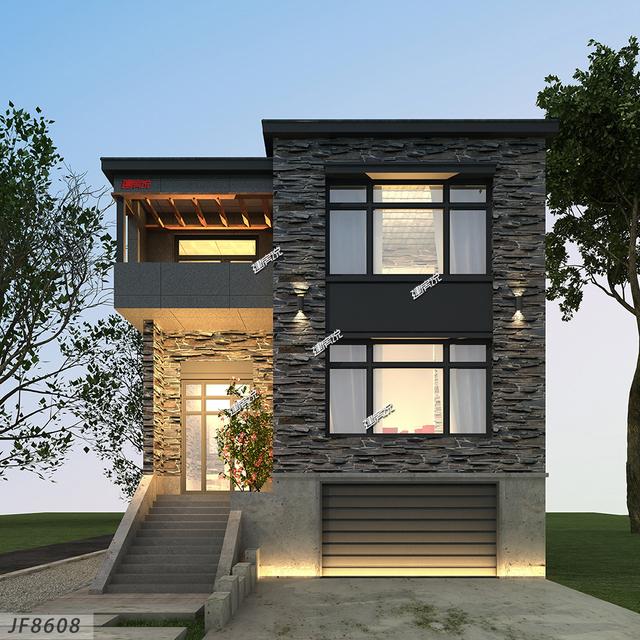 小占地別墅設計圖，外觀時尚新潮，還有地下車庫哦！