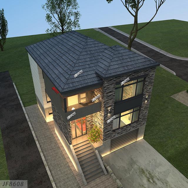 小占地別墅設計圖，外觀時尚新潮，還有地下車庫哦！