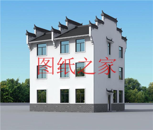 多臥室的三層別墅設計圖，適合大家族，五世同堂也住得下。