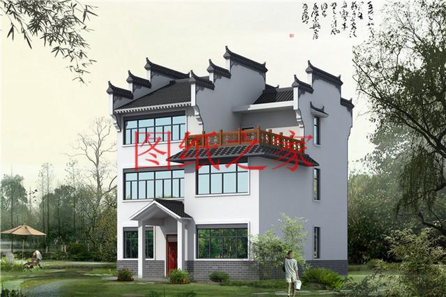 多臥室的三層別墅設計圖，適合大家族，五世同堂也住得下。