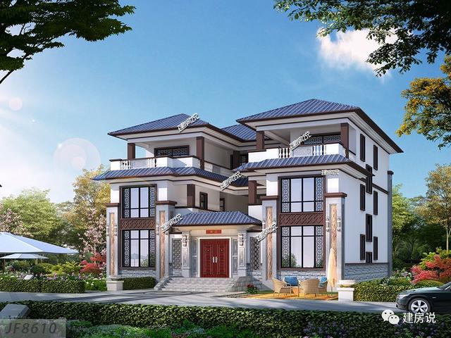 新型中式別墅設計圖，室內布局超贊，外觀獨特亮眼。